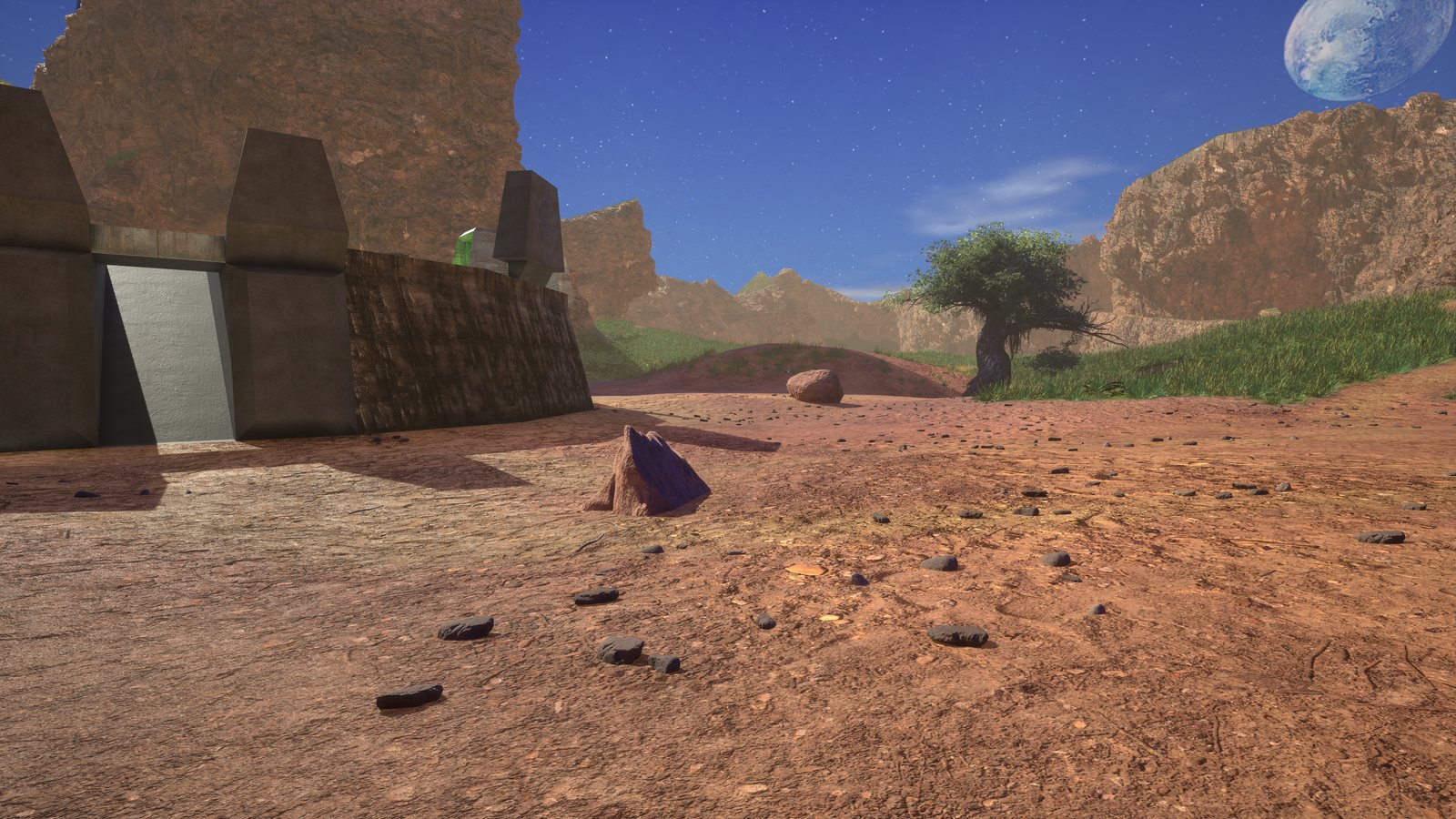 A boulder by the blue base (remastered)