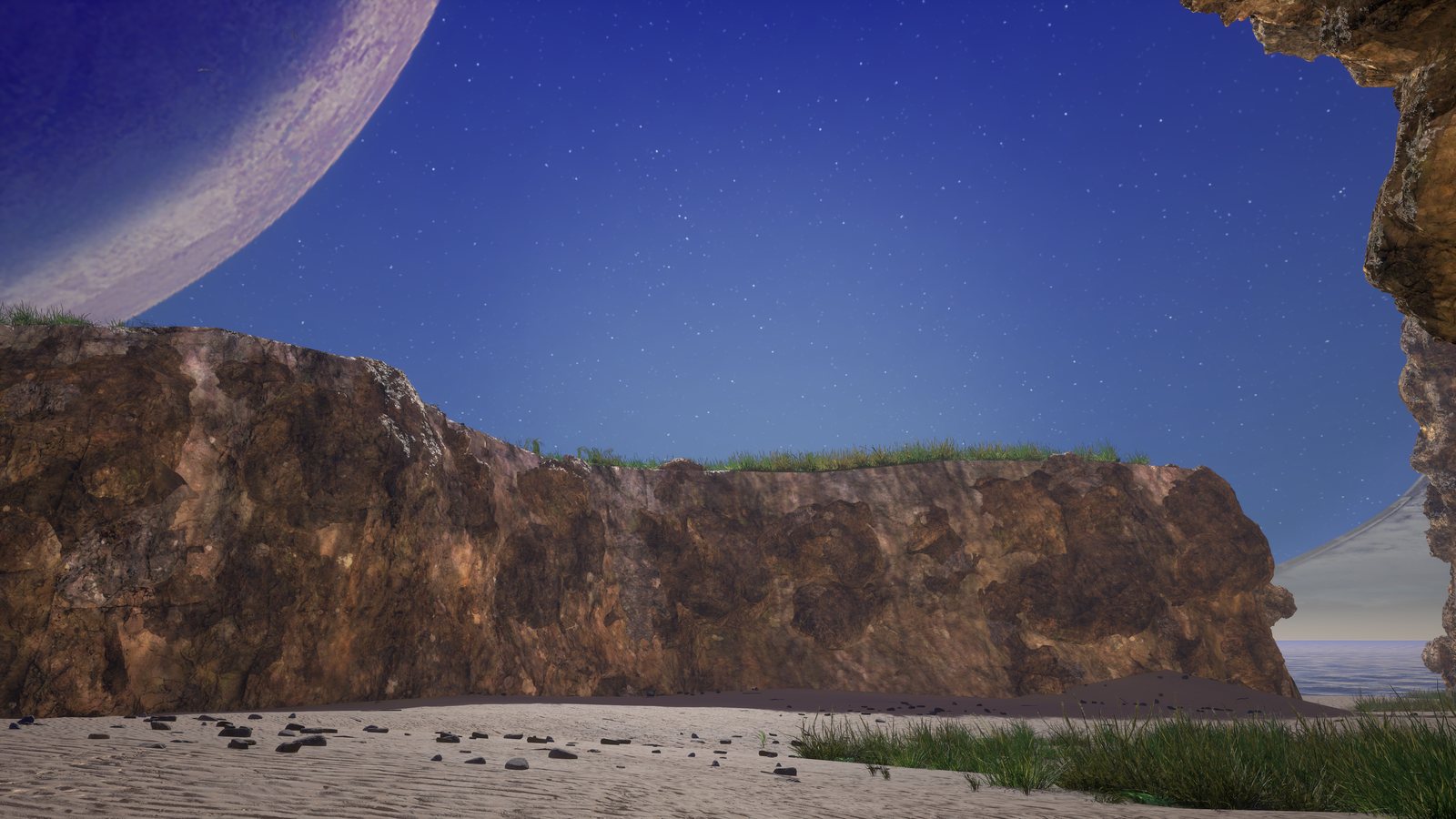 A cliff over the beach (remastered)