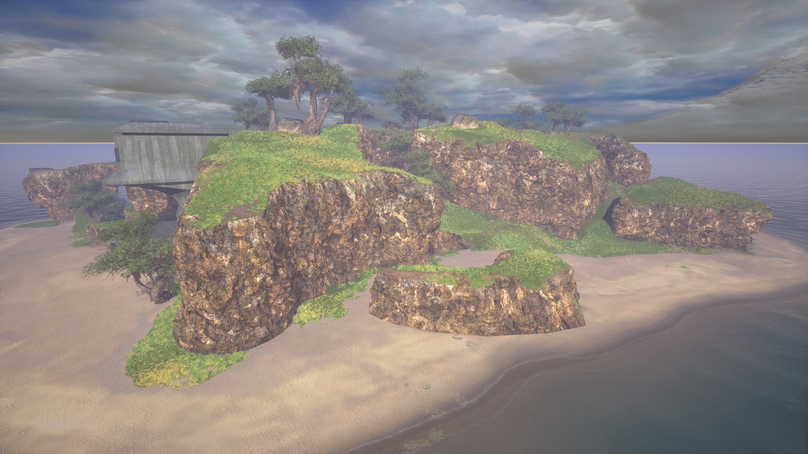 Death Island from above the bay (remastered)
