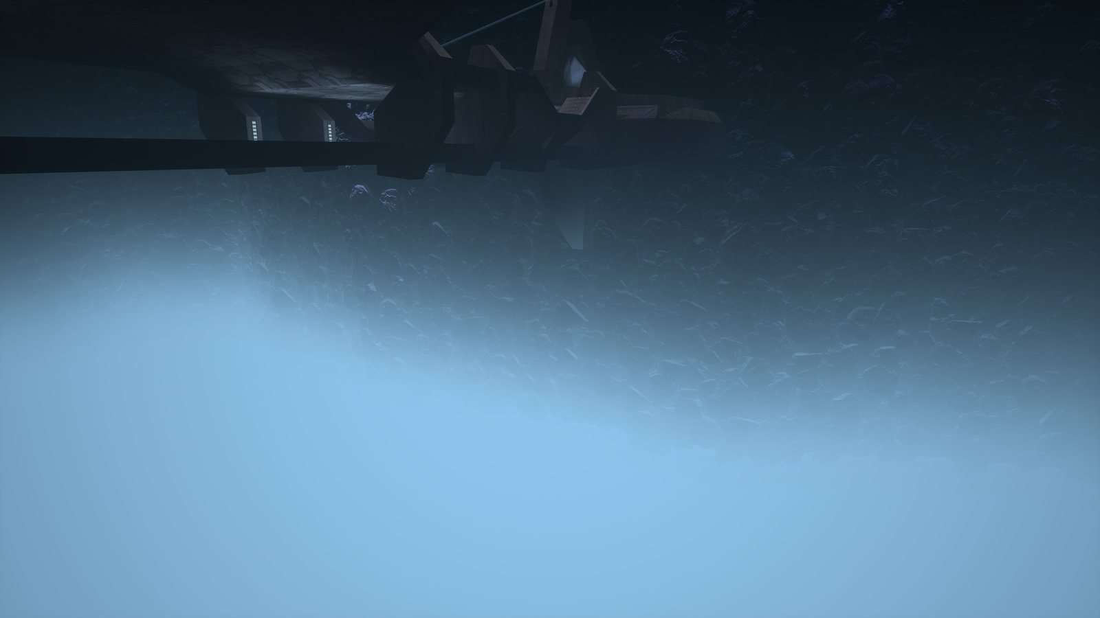 The cliff fading into the chasm's fog (remastered)