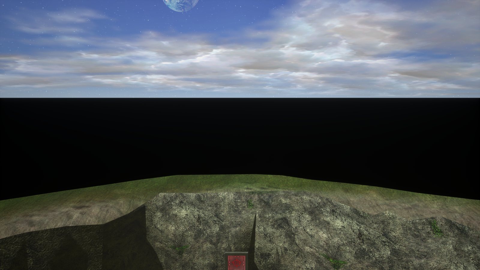 Out to the horizon, from above the blue base (classic)
