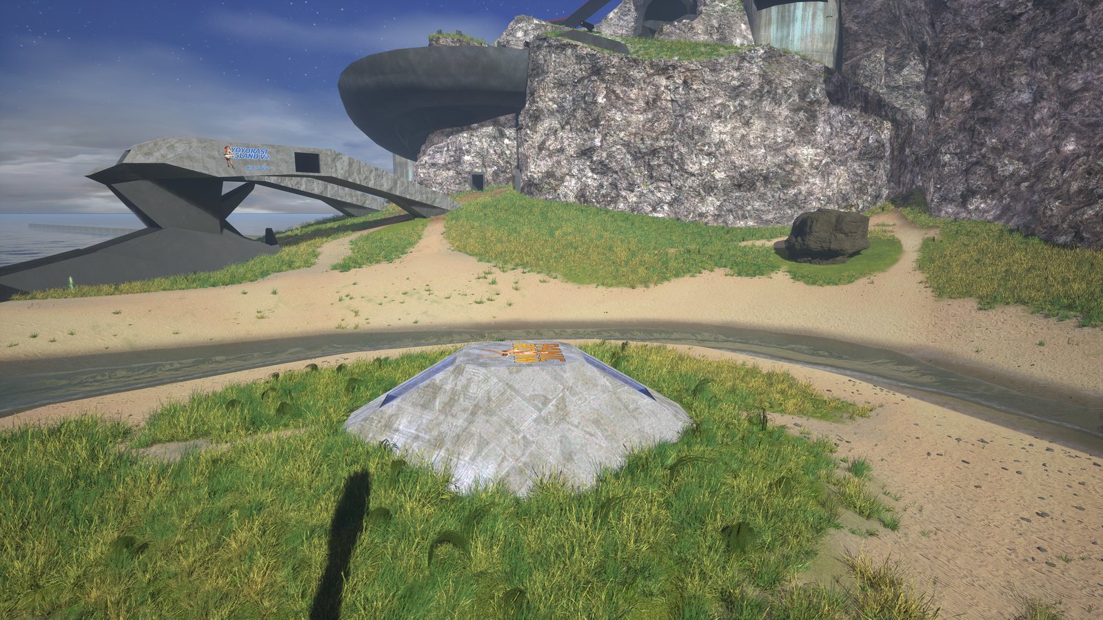 The islet's beach, across the channel (remastered)